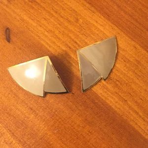 Earrings, vintage, taupe